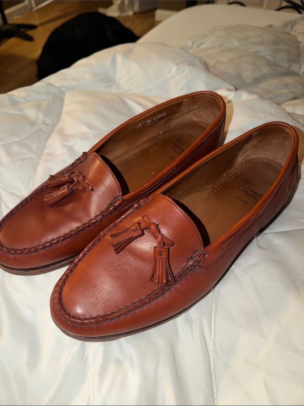 Allen Edmonds Tassel Loafers in Cognac Brown